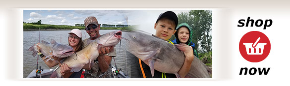 Photos of satisfied clients and their catches.